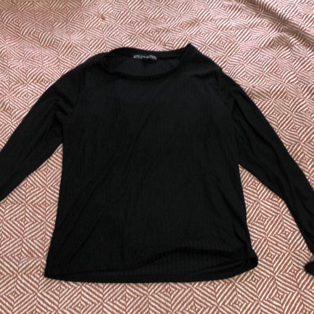 Elite collection long sleeve stripe black shirt